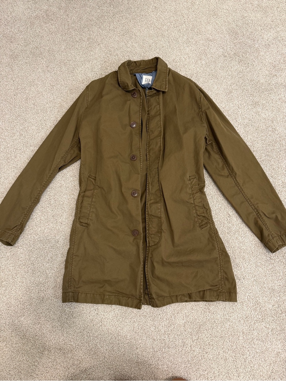 GAP Olive Utility Trench Coat